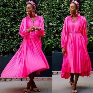 CROSBY by Mollie Burch Pink Pleated Dress